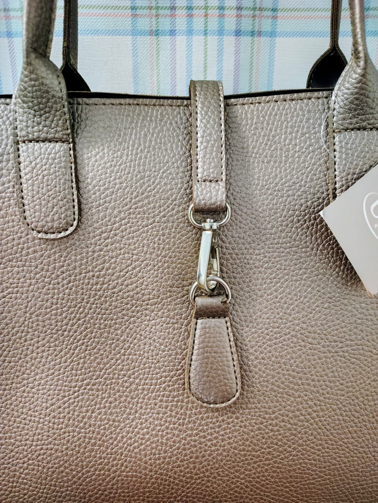 Ulta Beauty textured bronze-colored metallic Tote Bag - Thumbnail 3