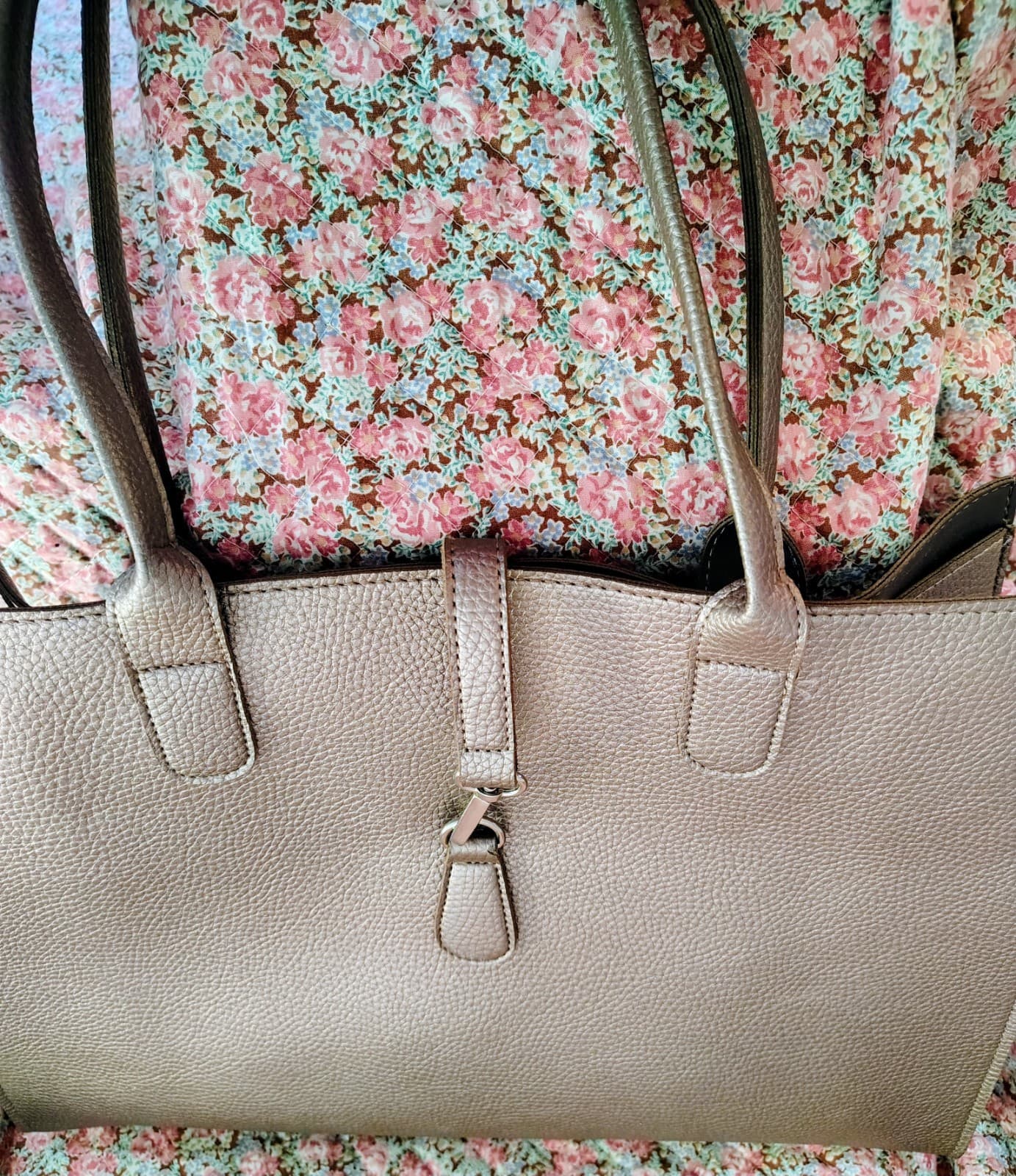 Ulta Beauty textured bronze-colored metallic Tote Bag - Thumbnail 11