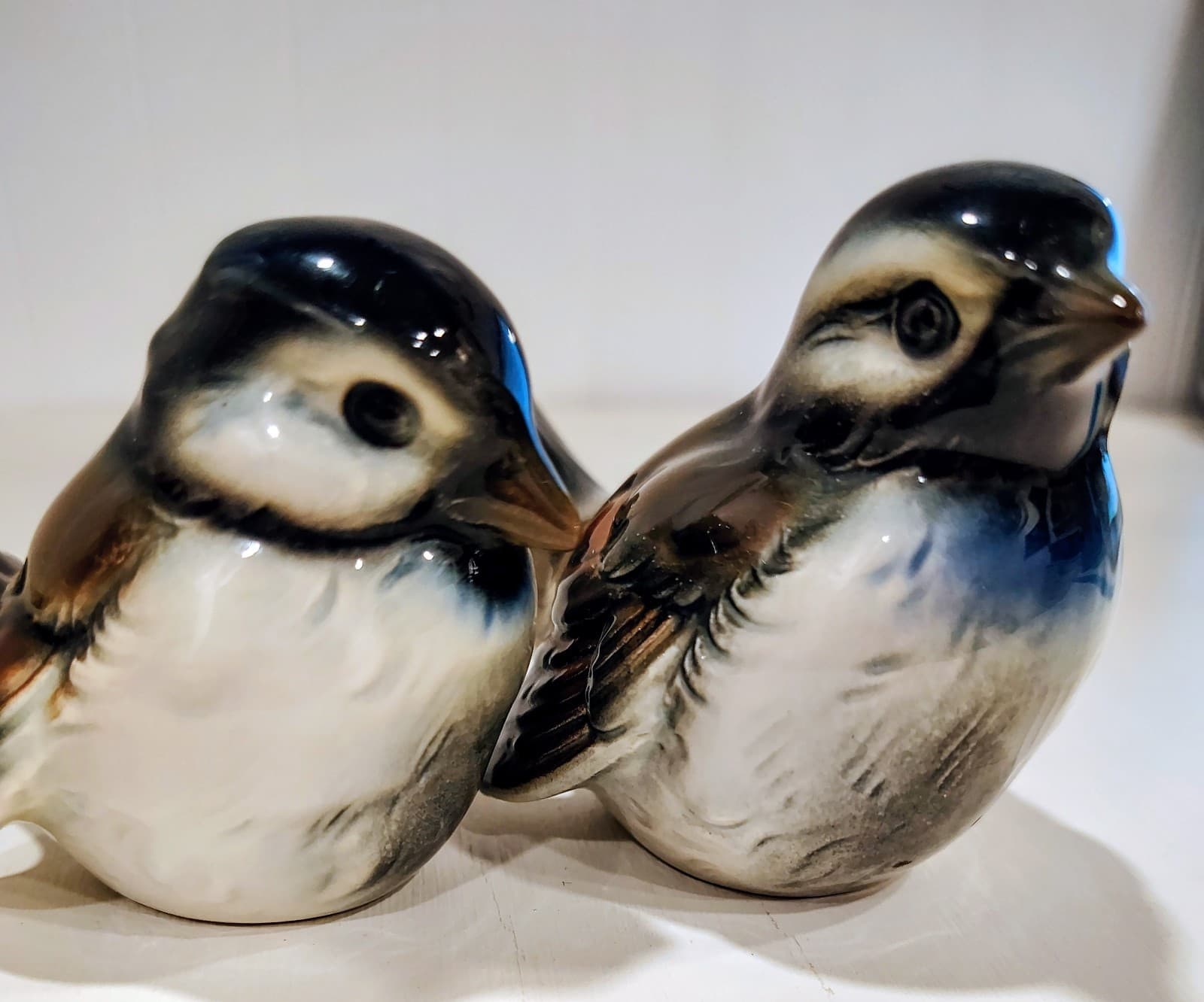 Vintage Goebel, PAIR Of 2 Blue Brown Sparrow Figurine Bird West Germany EUC Mint - Thumbnail 2