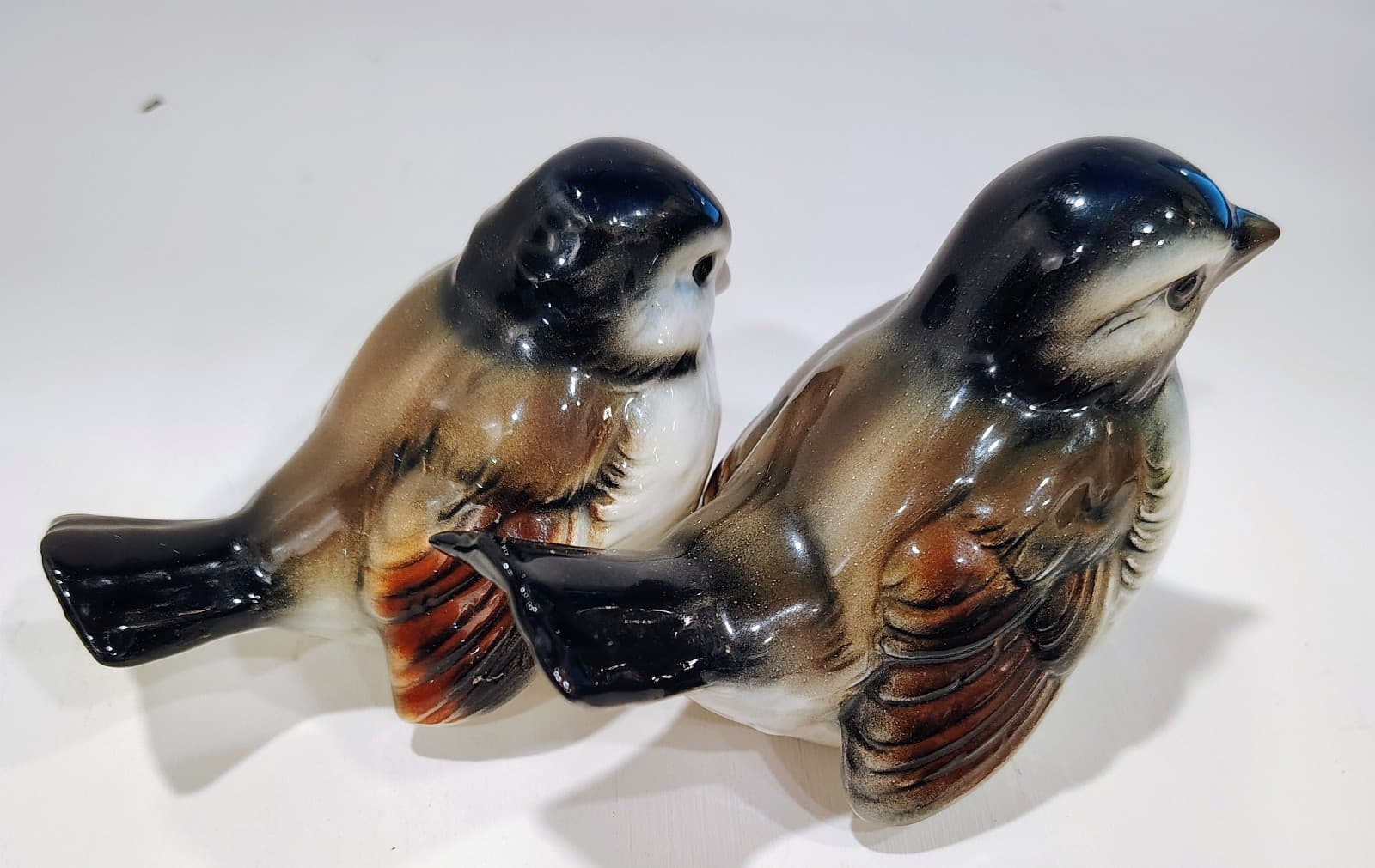 Vintage Goebel, PAIR Of 2 Blue Brown Sparrow Figurine Bird West Germany EUC Mint - Thumbnail 5