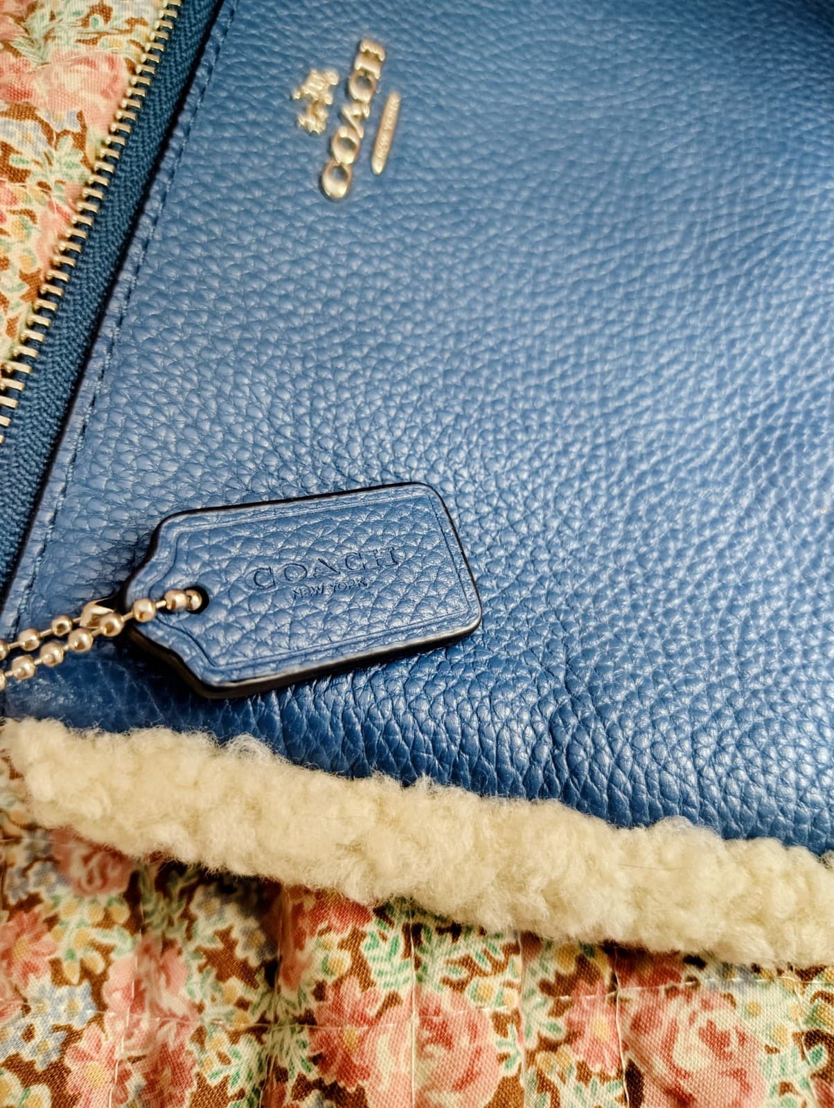 Coach blue pebbled leather wristlet Clutch NWT - Thumbnail 3