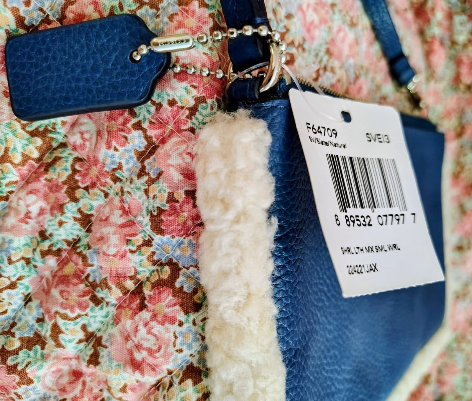 Coach blue pebbled leather wristlet Clutch NWT - Thumbnail 10