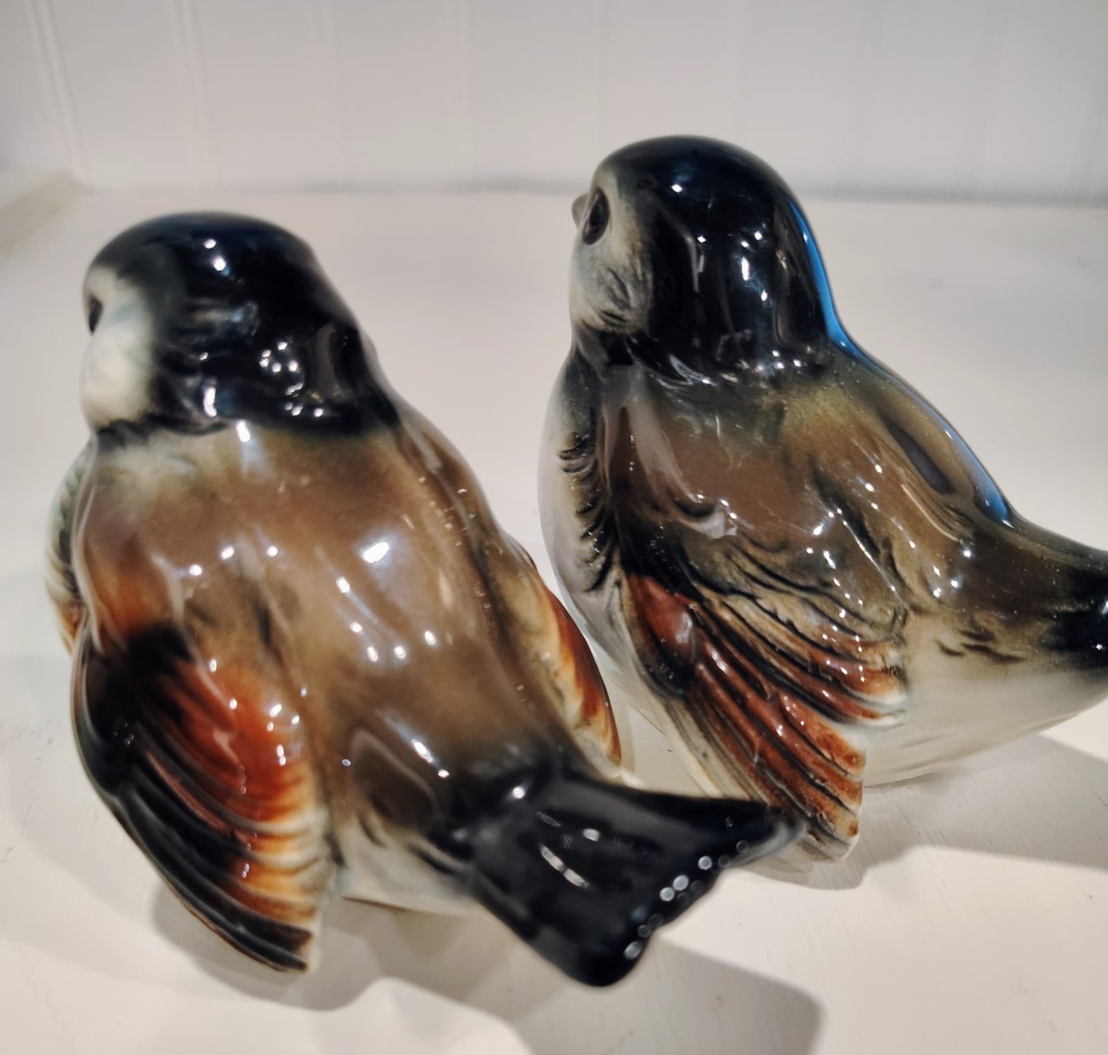 Vintage Goebel, PAIR Of 2 Blue Brown Sparrow Figurine Bird West Germany EUC Mint - Thumbnail 3