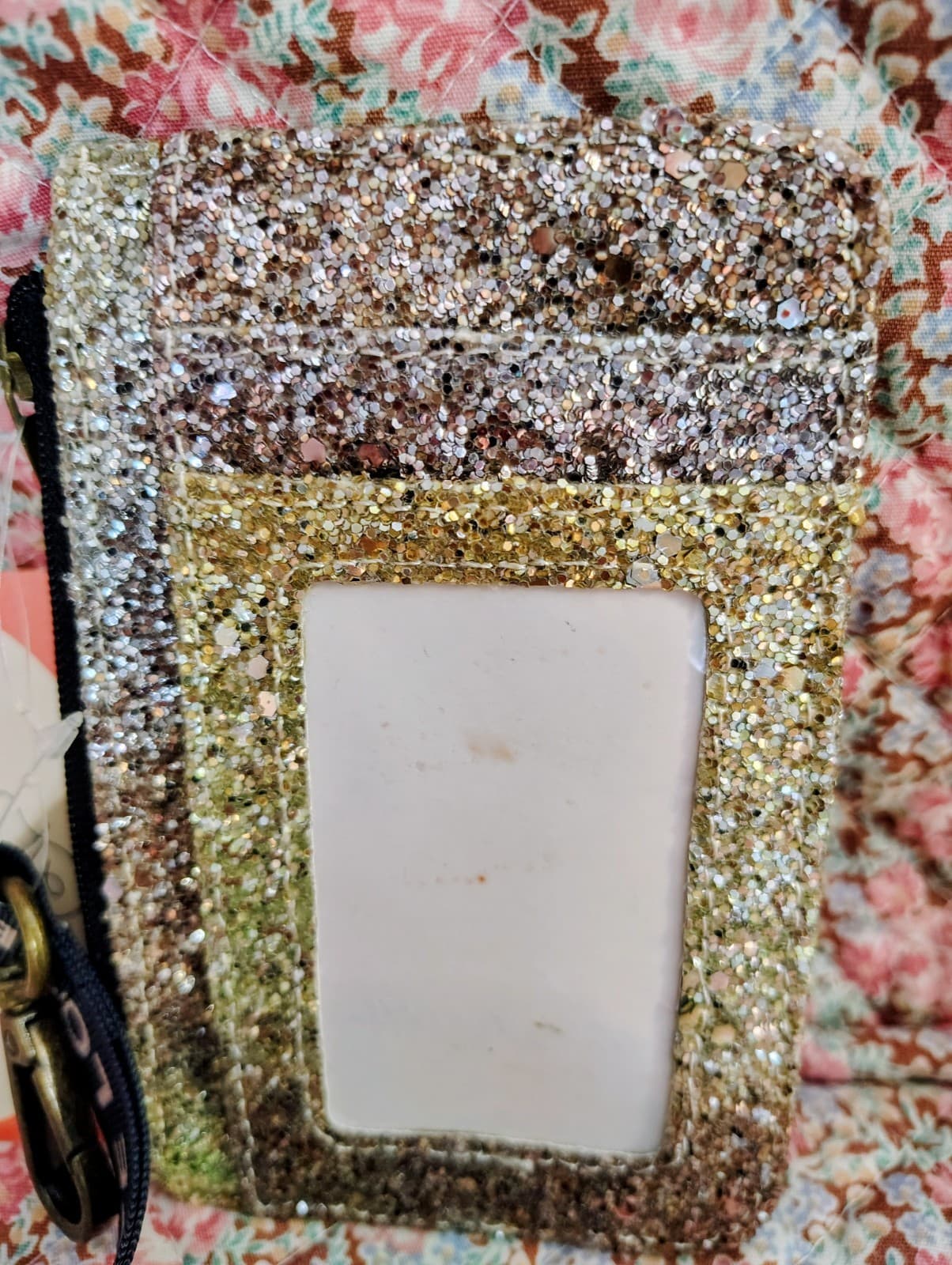 NWT Ivory Ella gold glitter pouch with a black elephant strap - Thumbnail 4