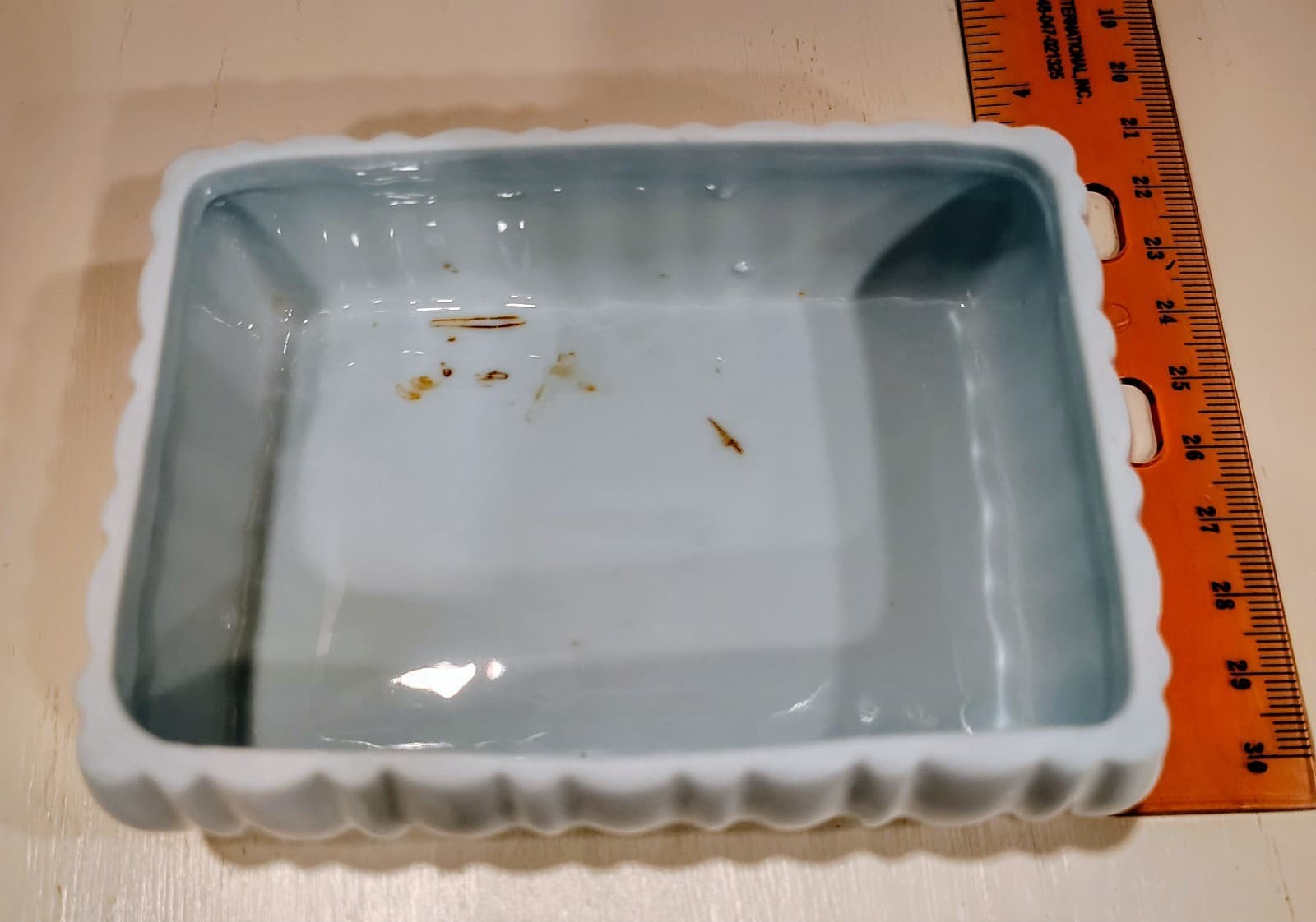 Vintage Japan Blue Porcelain Pink Flowers Floral Trinket Box - Thumbnail 9