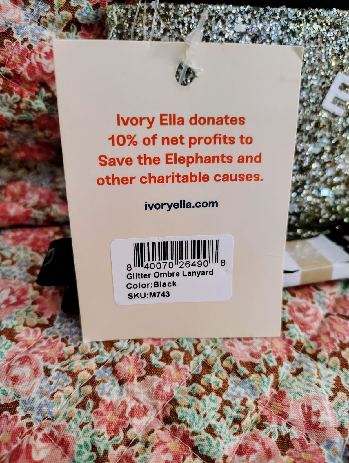 NWT Ivory Ella gold glitter pouch with a black elephant strap - Thumbnail 2