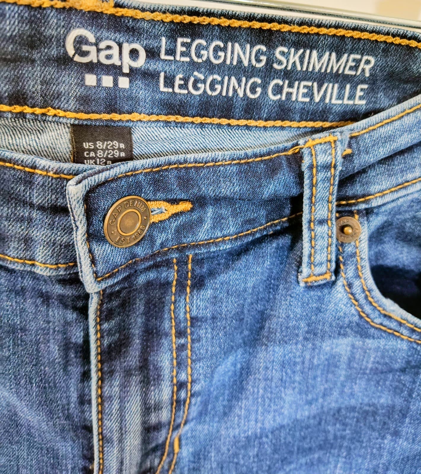 Gap Legging Skimmer jeans, medium wash, Size 8/29 - Thumbnail 6