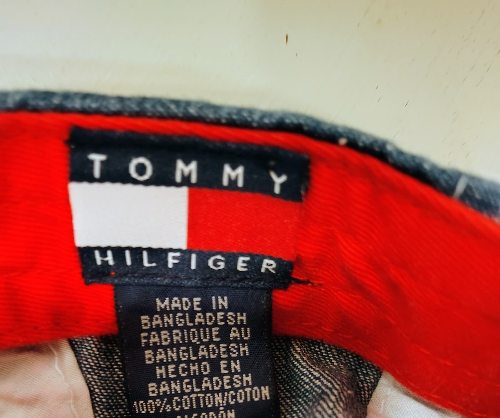 Vintage 1990s TOMMY HILFIGER Blue/Red Denim Cap For Infant/Toddler Hat EUC - Thumbnail 4