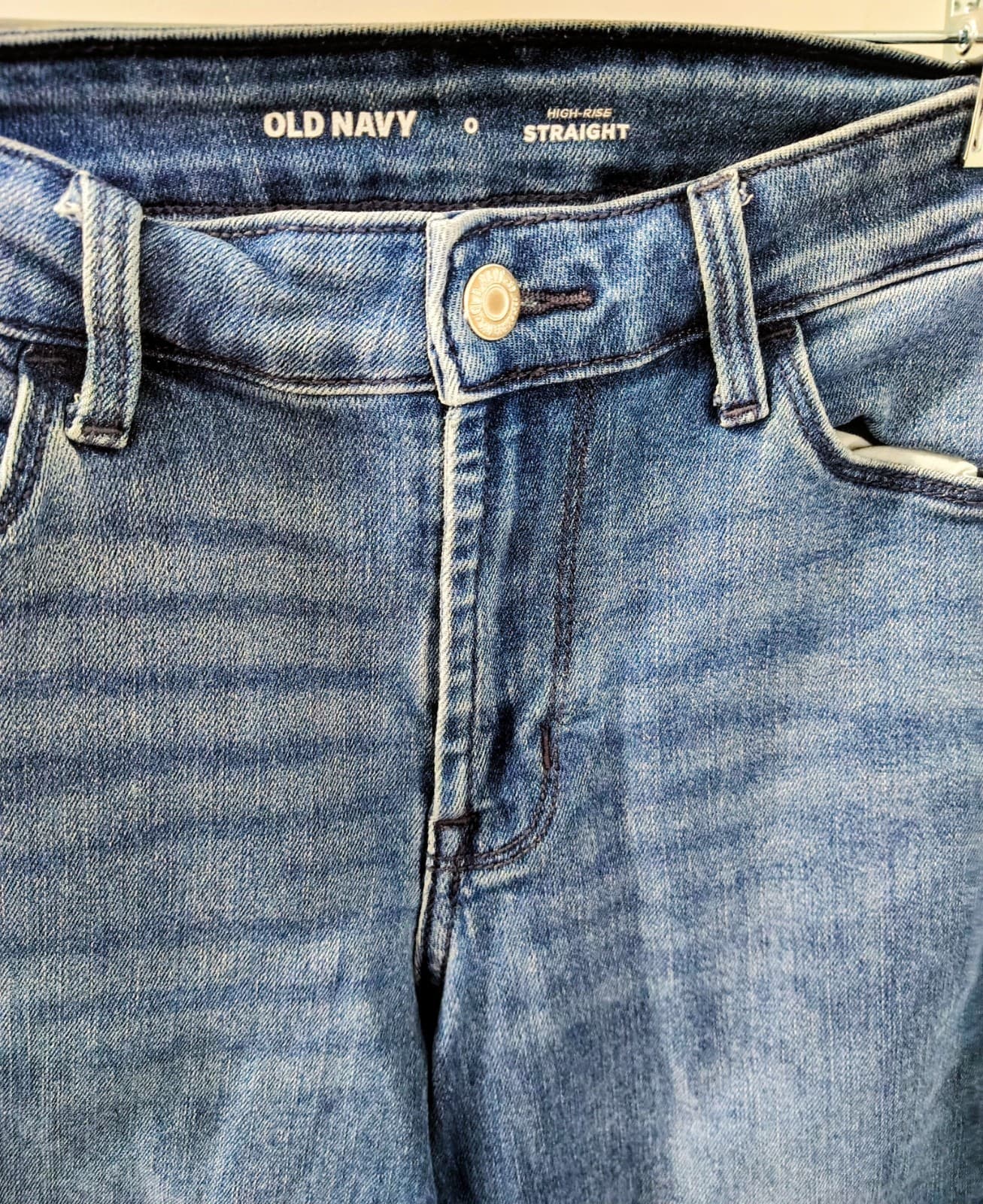 Old Navy high-rise straight jeans, medium wash, Size 0 - Thumbnail 4