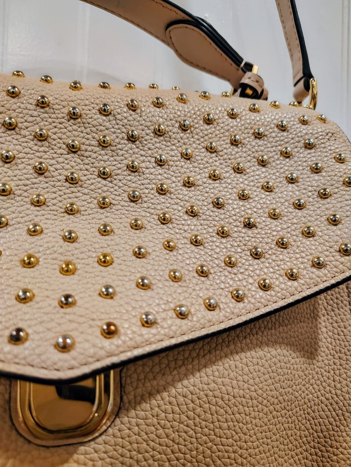 NWT Michael Kors Bristol Studded Leather Satchel Soft Pink, Retired, MSRP $368 - Thumbnail 4