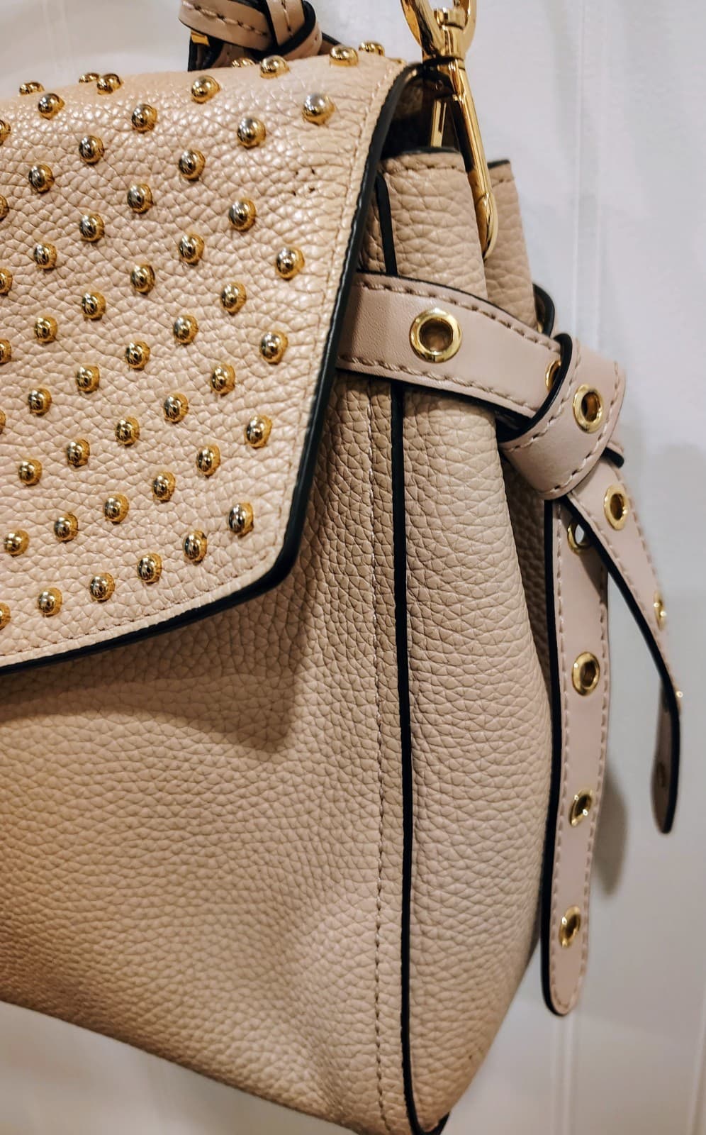 NWT Michael Kors Bristol Studded Leather Satchel Soft Pink, Retired, MSRP $368 - Thumbnail 2