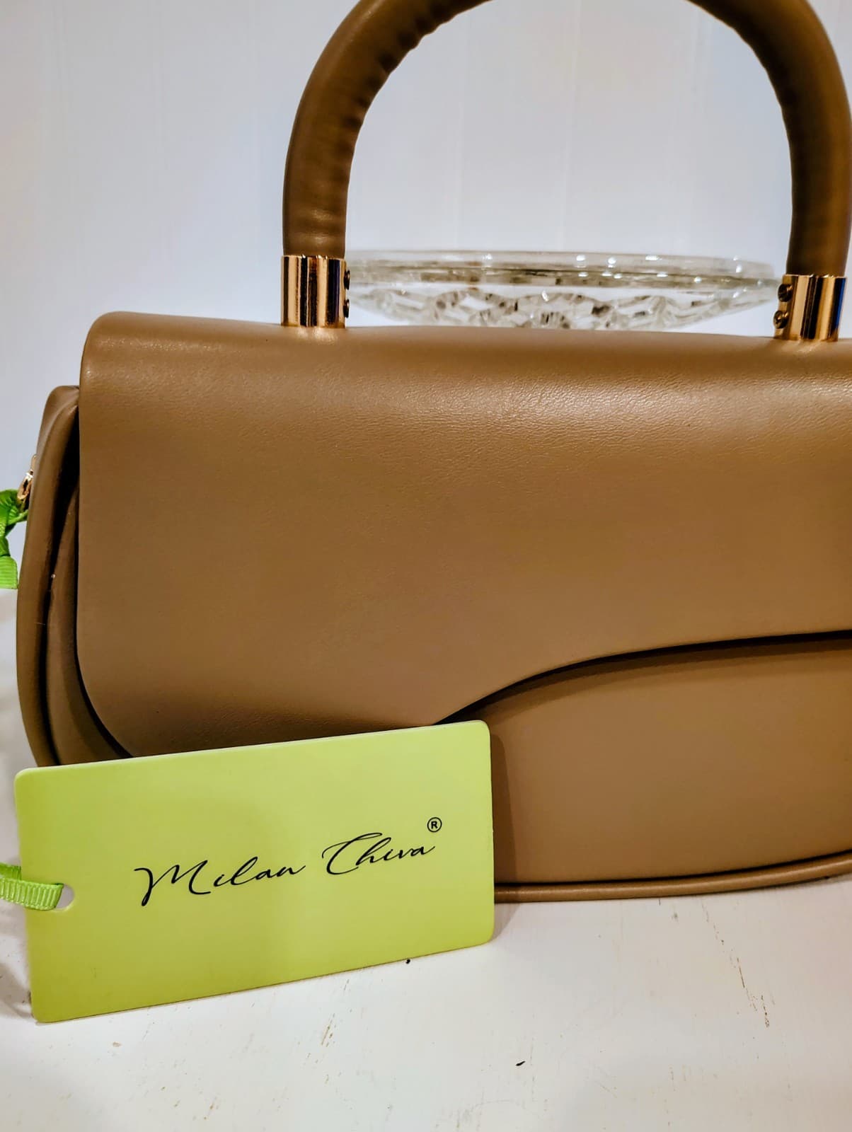 NWT MILAN Chira Handbag Shoulder Bag Beige - Thumbnail 6