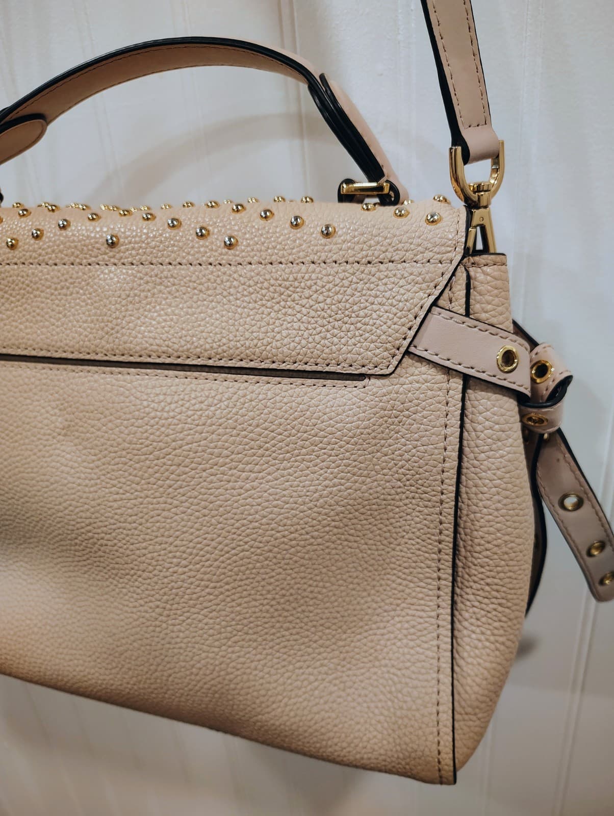 NWT Michael Kors Bristol Studded Leather Satchel Soft Pink, Retired, MSRP $368 - Thumbnail 11