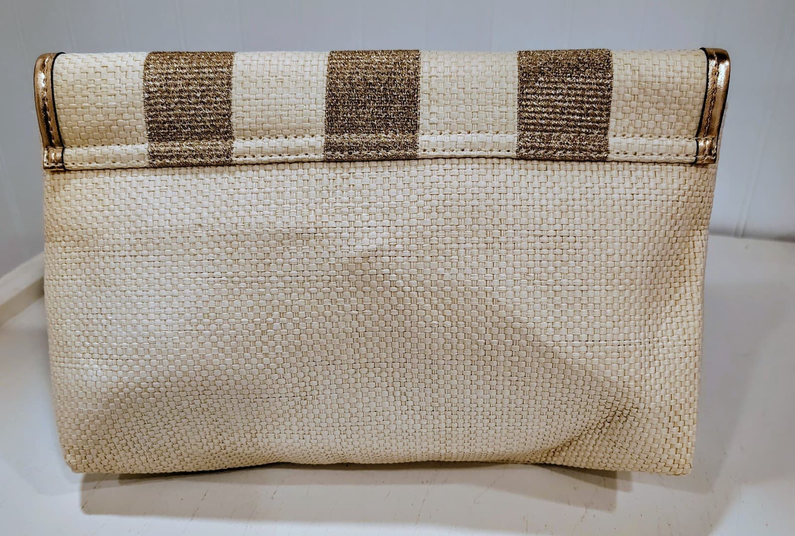 NWOT Victoria's Secret Woven Straw Flap Clutch - Thumbnail 6