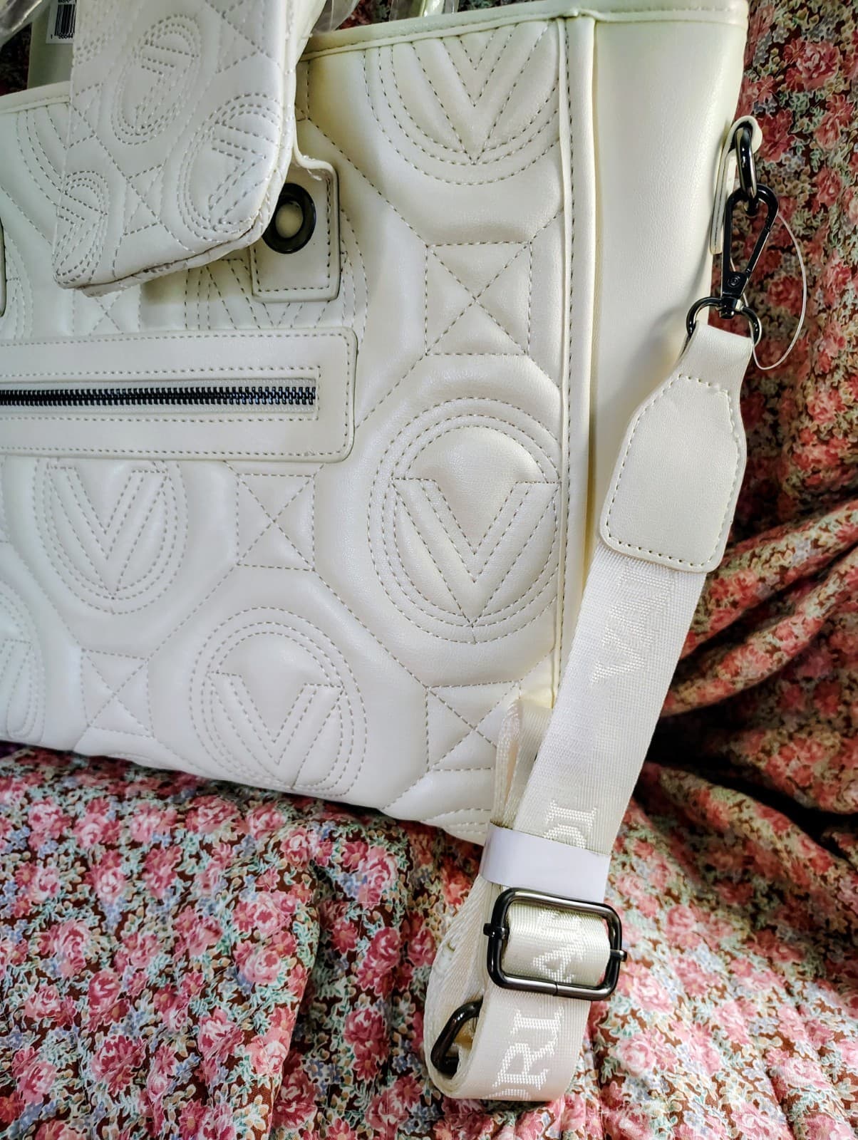 NWT white Vegan Leather Valentino Orlandi tote bag/Pouch MSRP 359.00 - Thumbnail 5