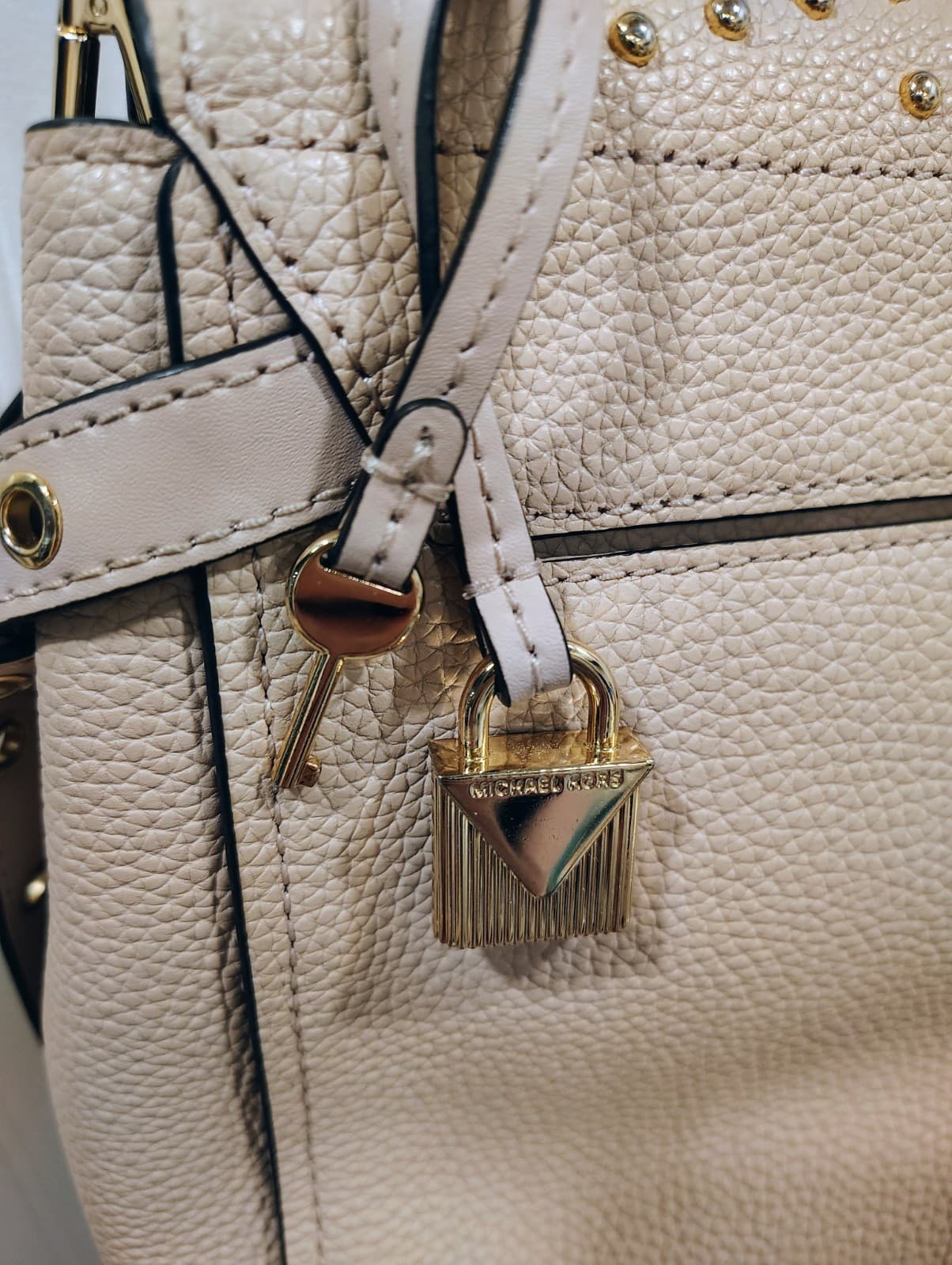 NWT Michael Kors Bristol Studded Leather Satchel Soft Pink, Retired, MSRP $368 - Thumbnail 9