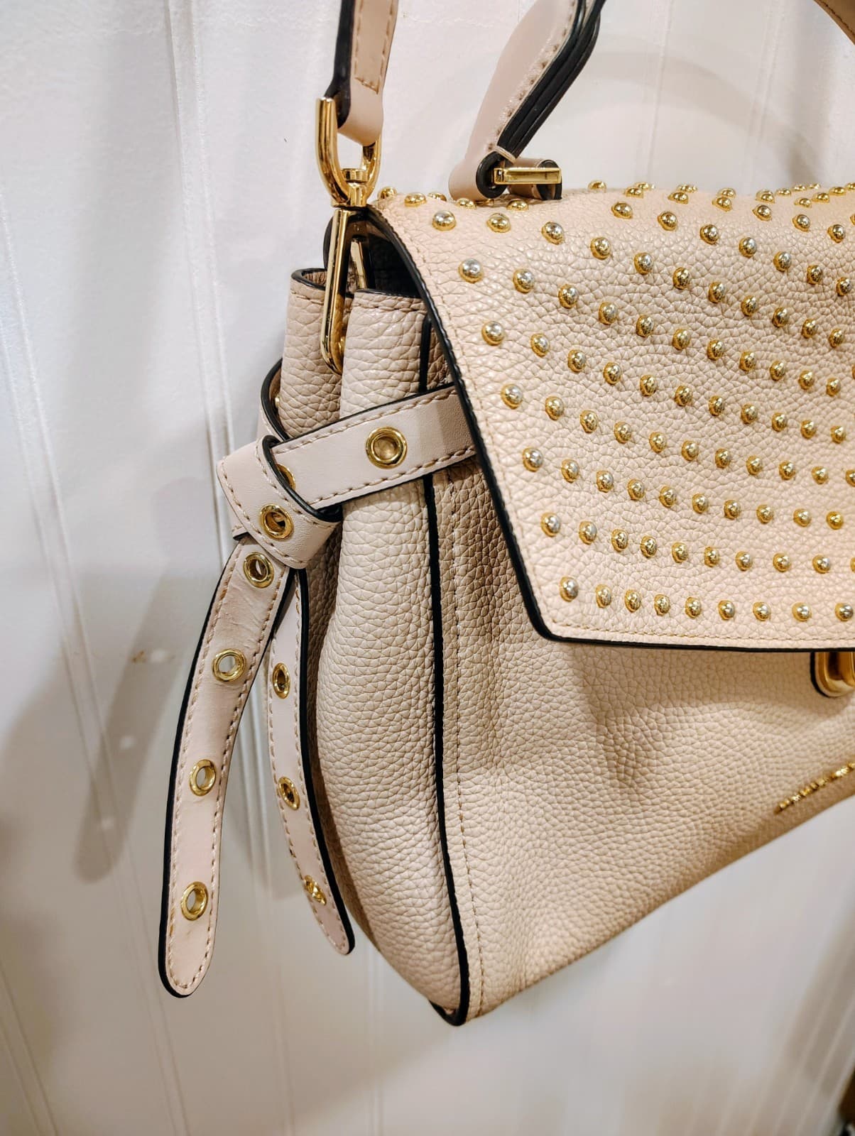 NWT Michael Kors Bristol Studded Leather Satchel Soft Pink, Retired, MSRP $368 - Thumbnail 5
