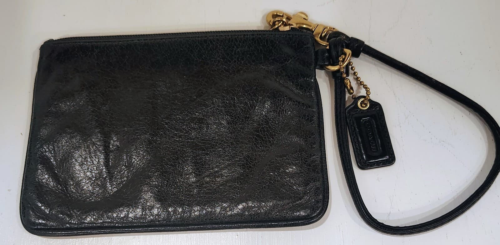 Coach Poppy Wristlet Black Textured Leather, Retired 2009 EUC - Thumbnail 7