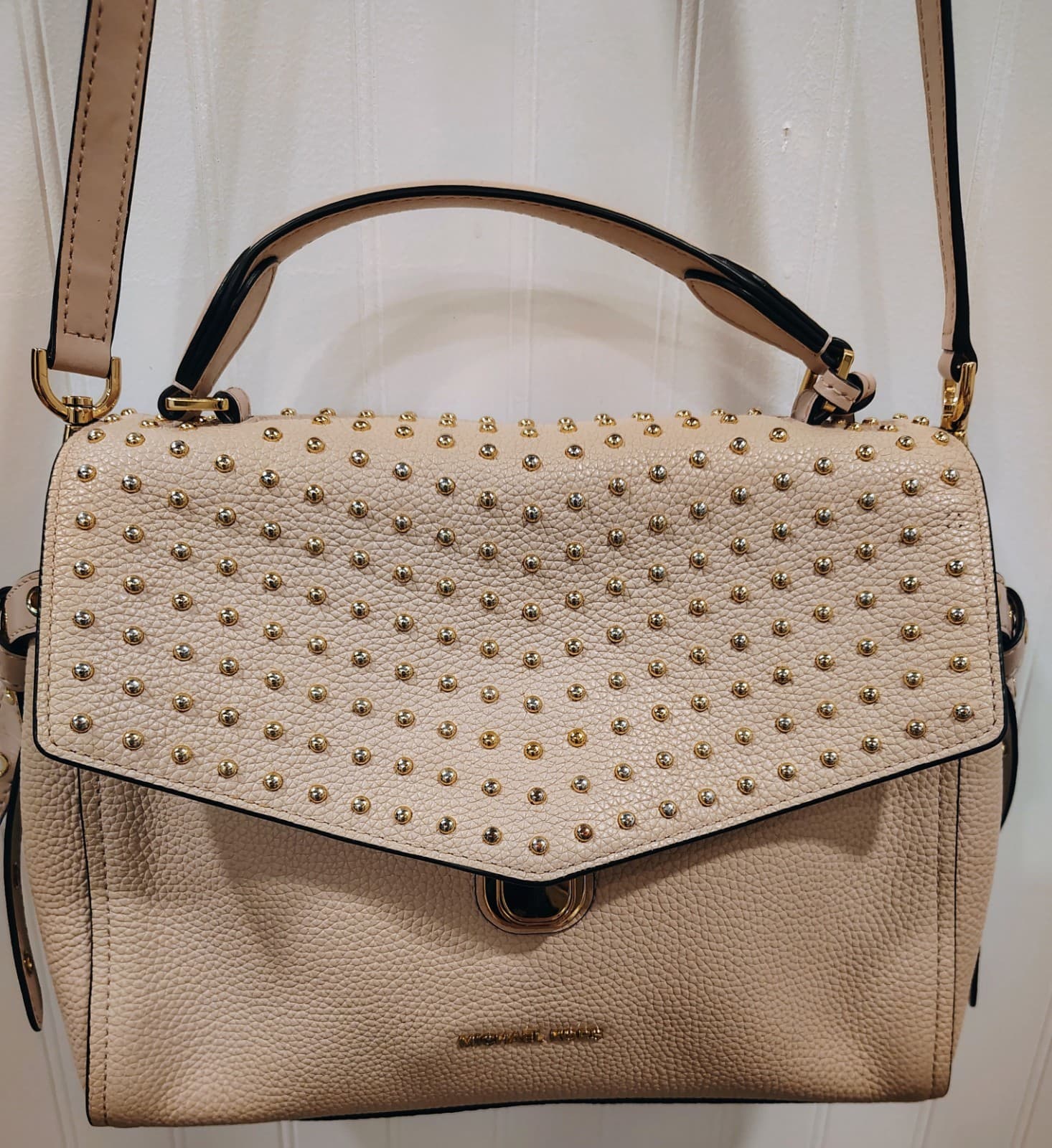 NWT Michael Kors Bristol Studded Leather Satchel Soft Pink, Retired, MSRP $368