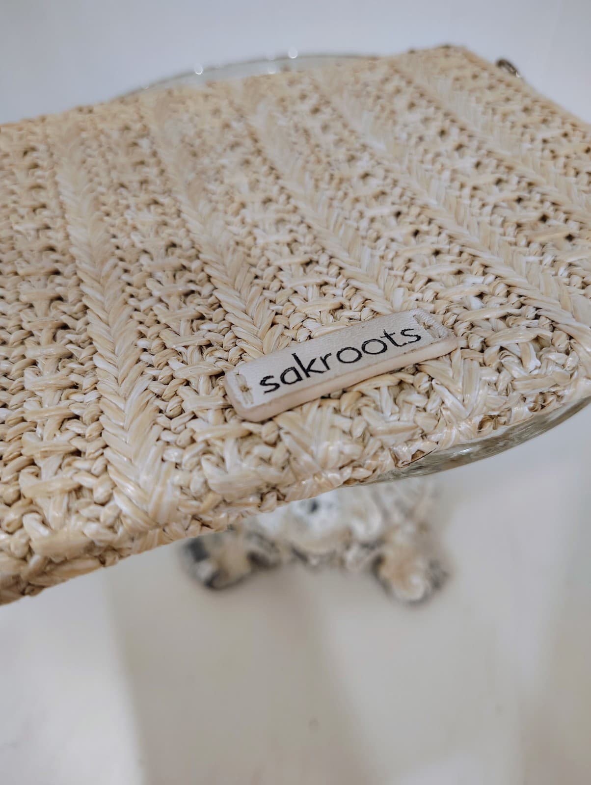 Sakroots Woven Straw Floral Embroidered Clutch Makeup Bag Pouch - Thumbnail 6