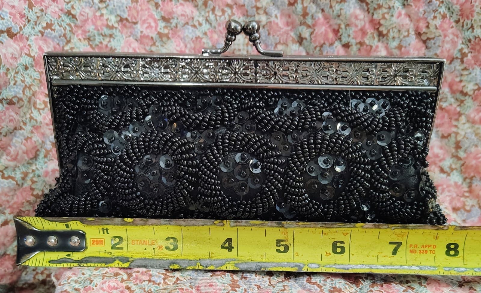 Jessica McClintock Black Sequin Formal Evening Clutch Bag Chain - Thumbnail 19