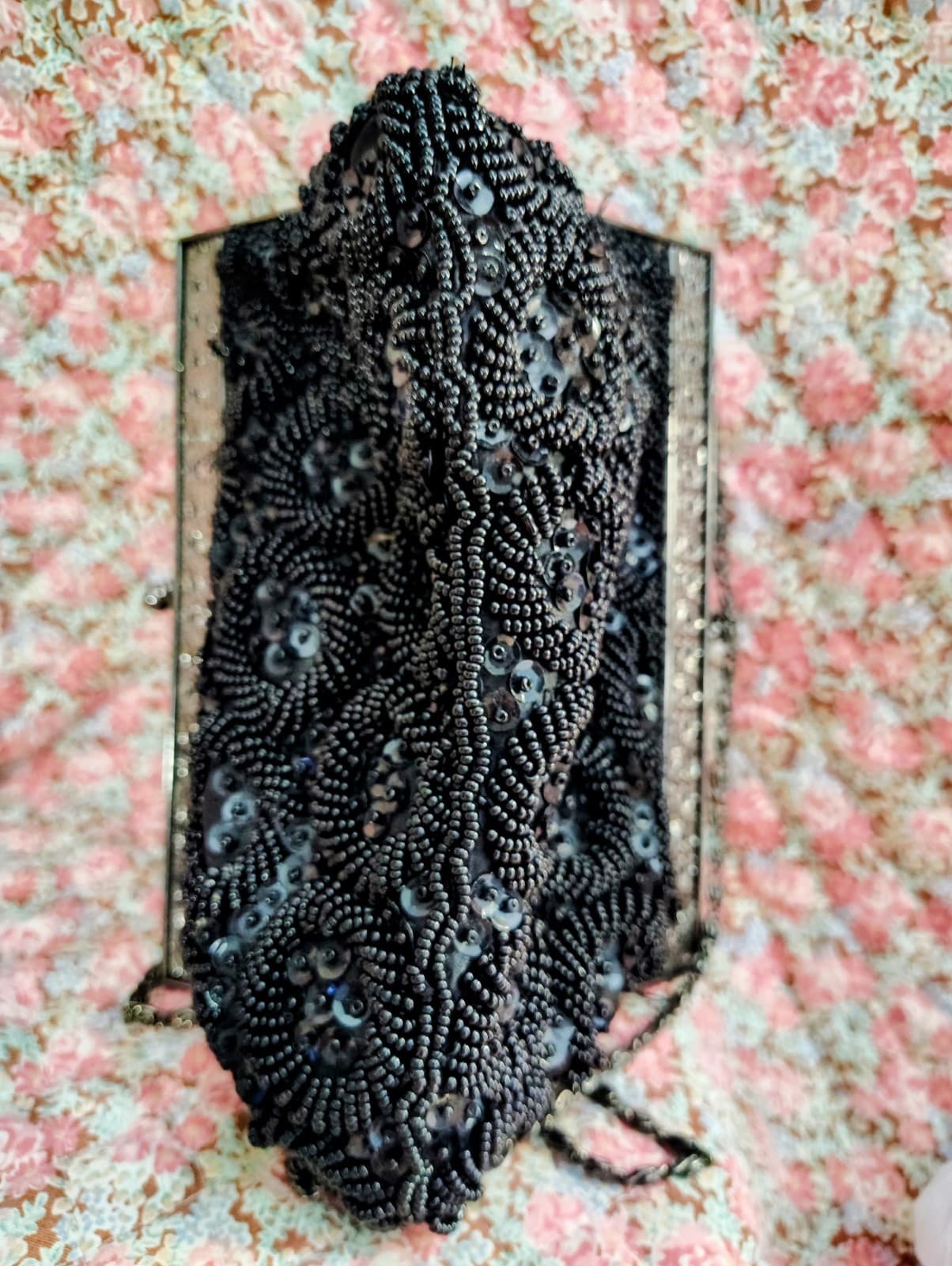Jessica McClintock Black Sequin Formal Evening Clutch Bag Chain - Thumbnail 15