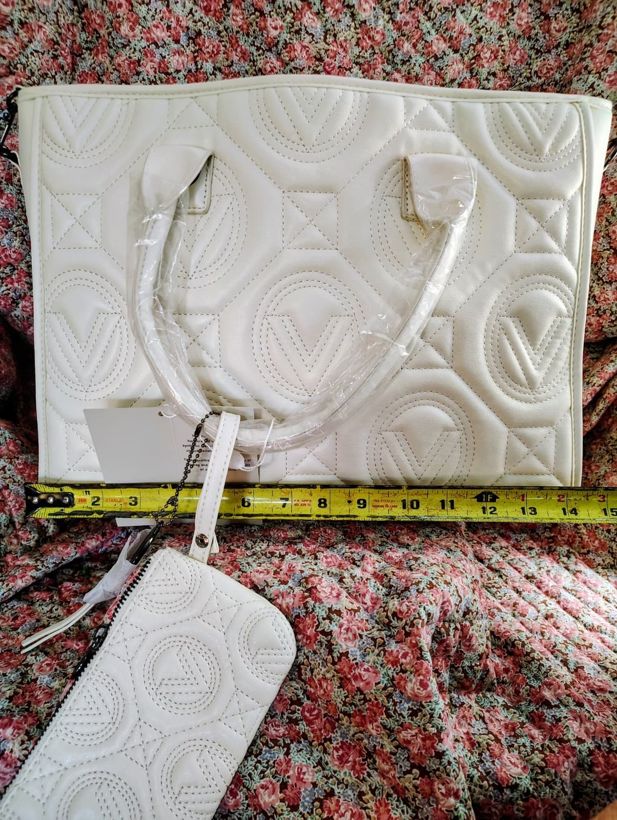 NWT white Vegan Leather Valentino Orlandi tote bag/Pouch MSRP 359.00 - Thumbnail 22