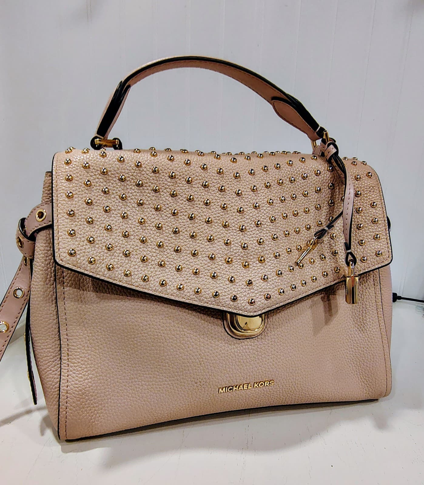 NWT Michael Kors Bristol Studded Leather Satchel Soft Pink, Retired, MSRP $368 - Thumbnail 22