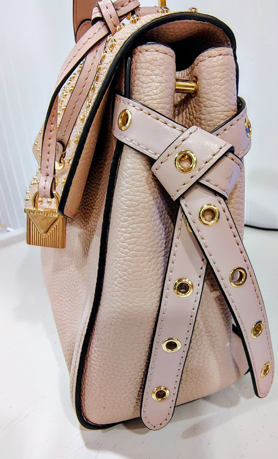 NWT Michael Kors Bristol Studded Leather Satchel Soft Pink, Retired, MSRP $368 - Thumbnail 23