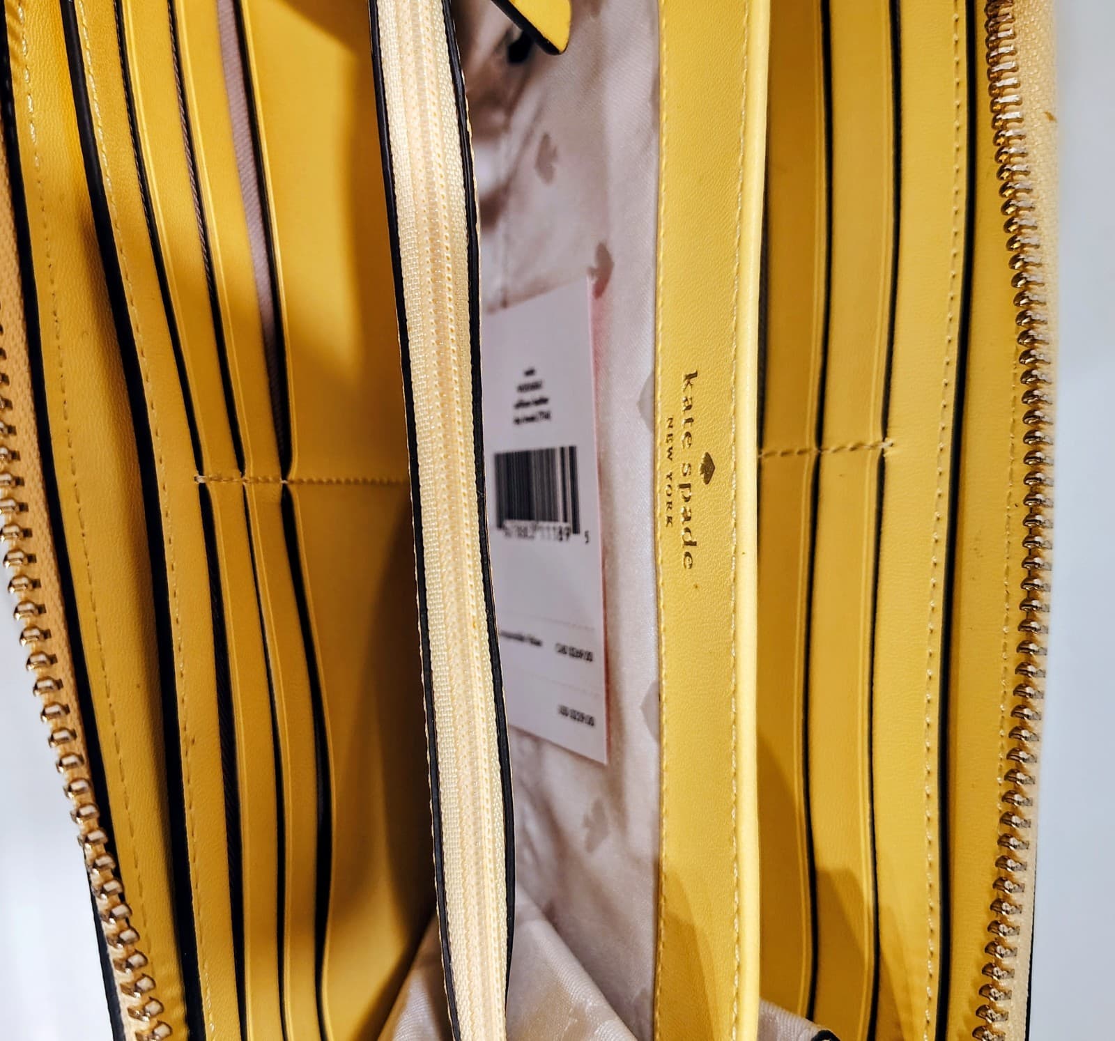 Kate Spade Yellow Leather Zip Around Wallet NWT $229 - Thumbnail 7
