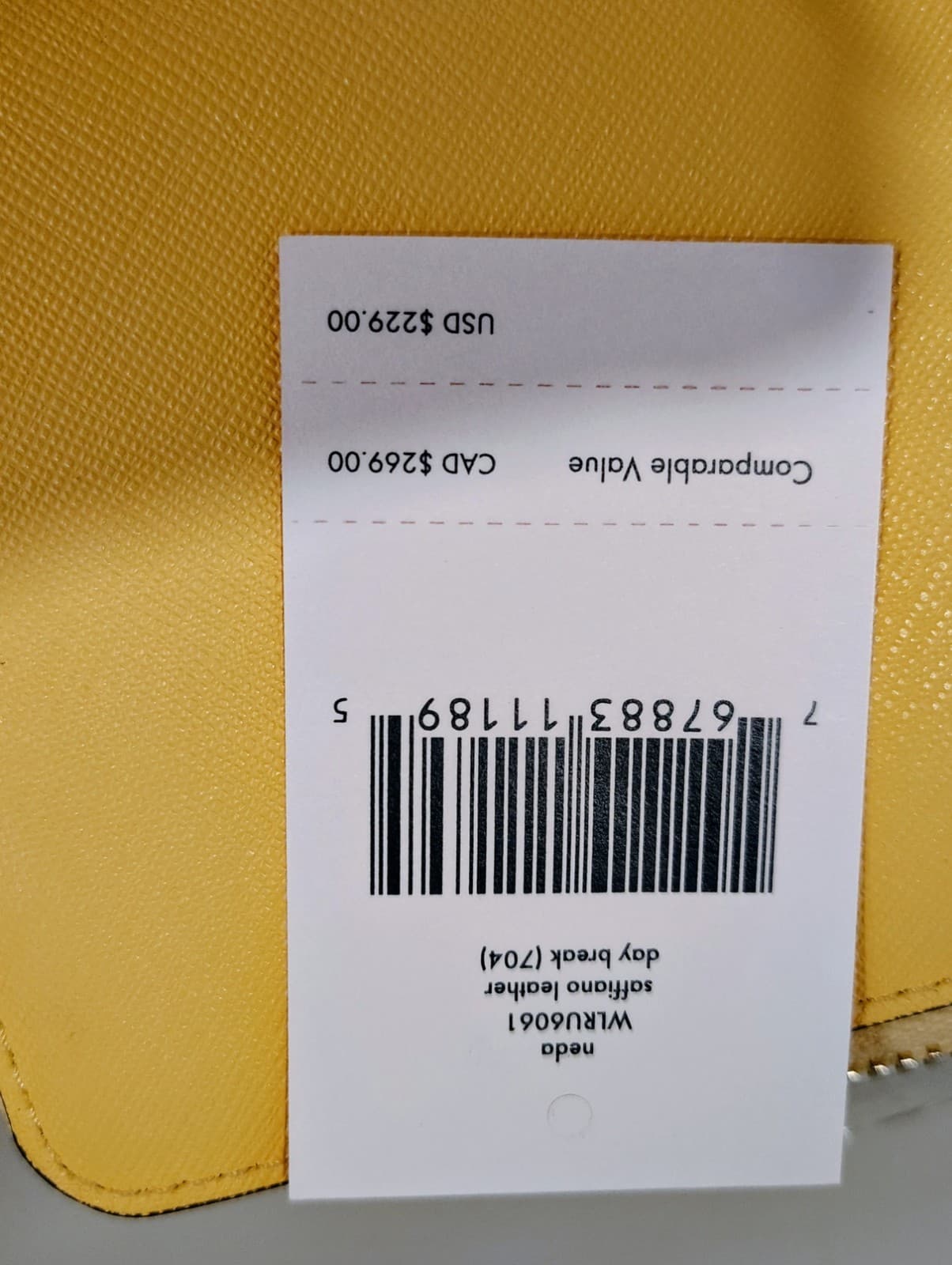 Kate Spade Yellow Leather Zip Around Wallet NWT $229 - Thumbnail 8