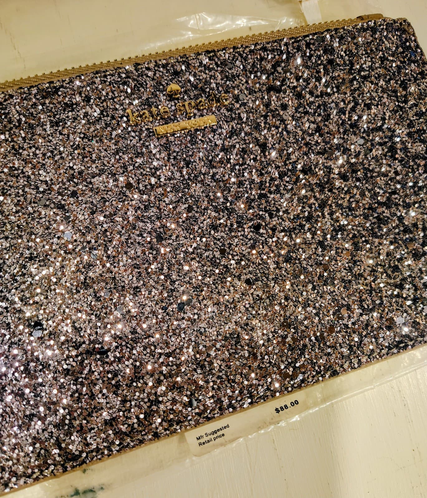 Kate Spade New York Wristlet dazzling silver glitter finish, NWT $88 - Thumbnail 5