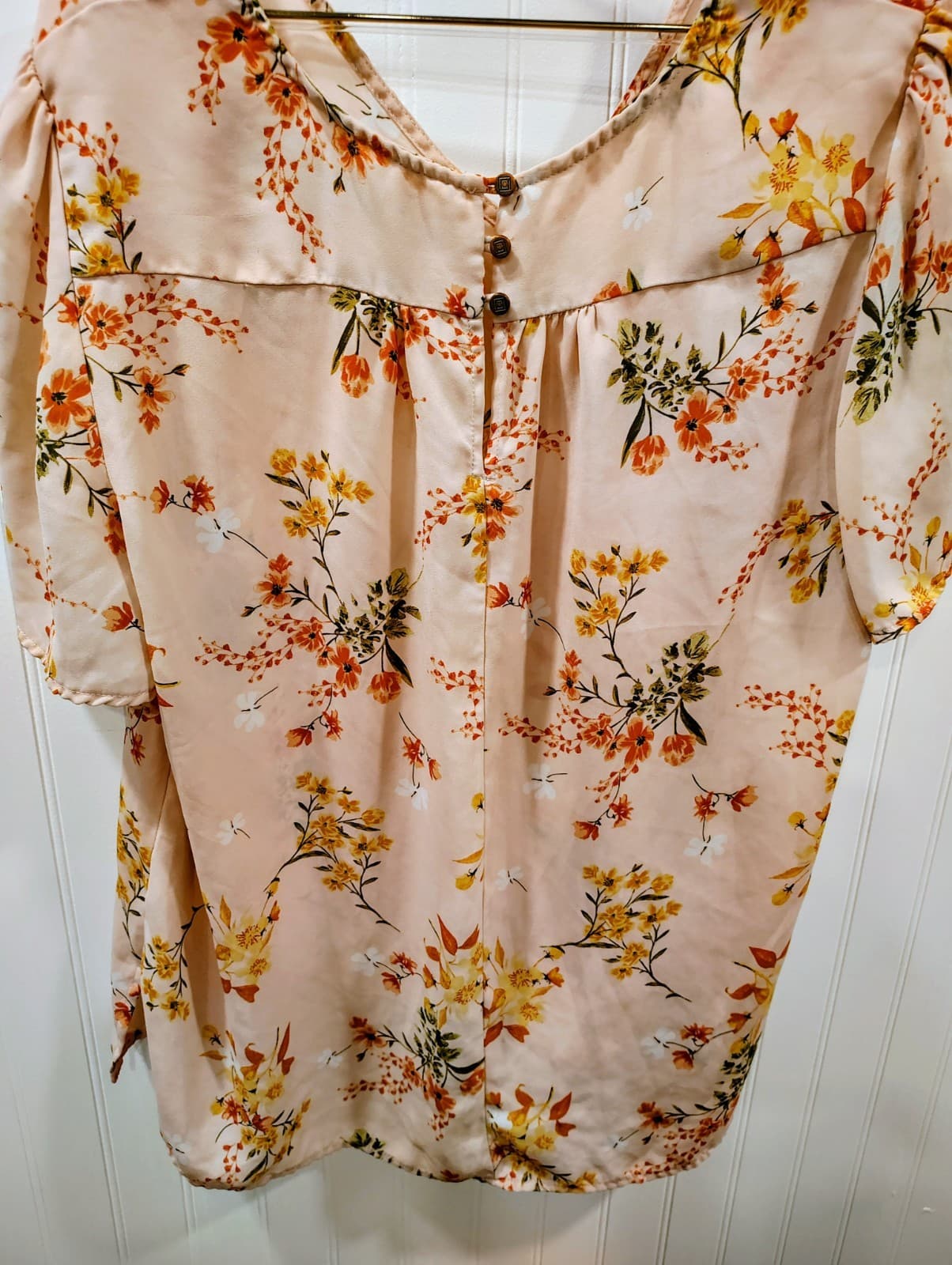 Liz Claiborne Blouse Womens XL Floral Short Sleeve Lightweight - Thumbnail 3