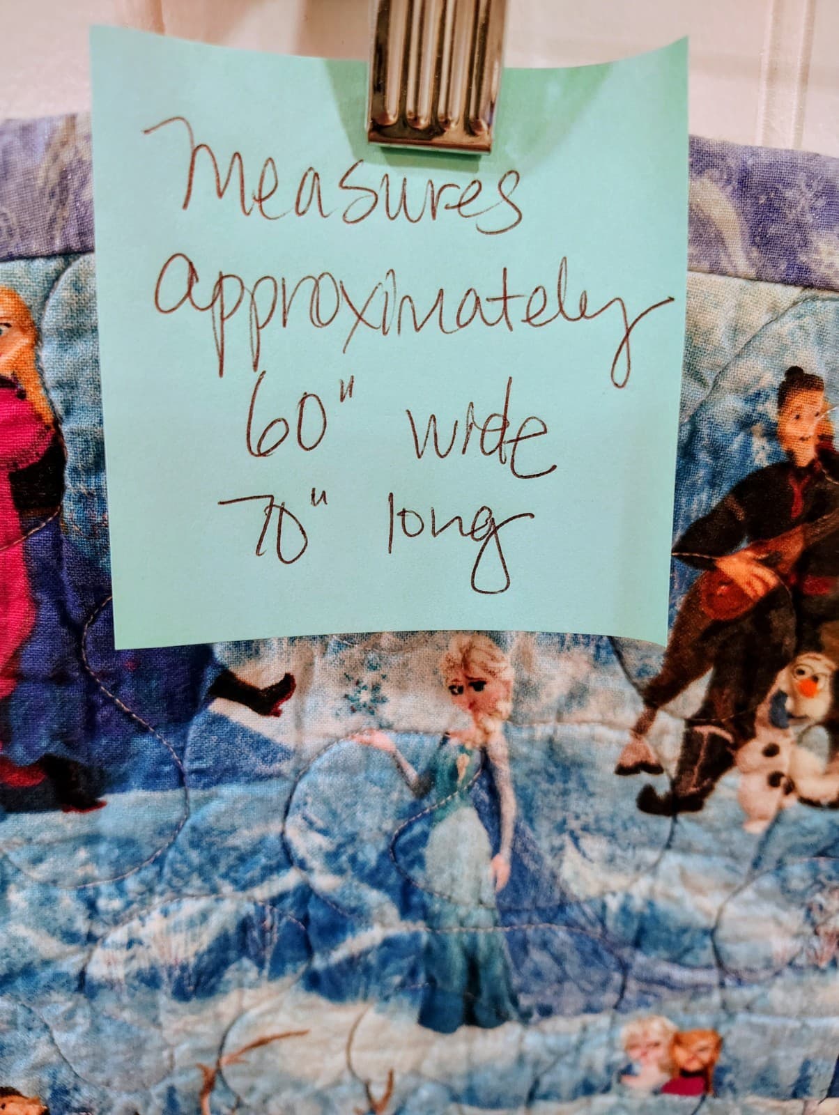 Handmade Disney Frozen quilt, Anna Elsa, 60 x 70 inches , EUC, 2014 - Thumbnail 8