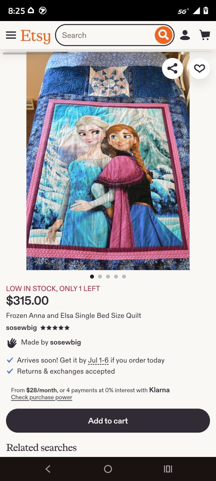 Handmade Disney Frozen quilt, Anna Elsa, 60 x 70 inches , EUC, 2014 - Thumbnail 17