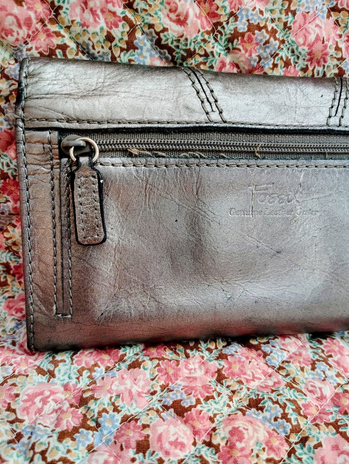 Fossil Silver Metallic Trifold Wallet - Thumbnail 4