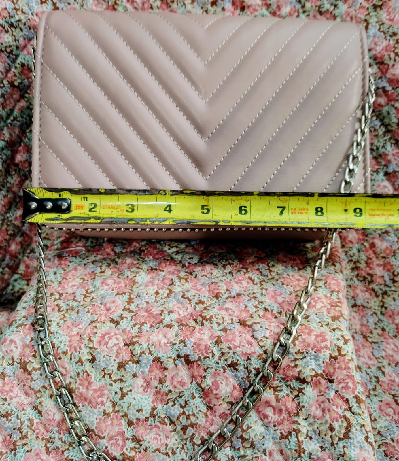 ALDO crossbody bag, Rose quilted Faux Leather exterior, Dress Bag - Thumbnail 12