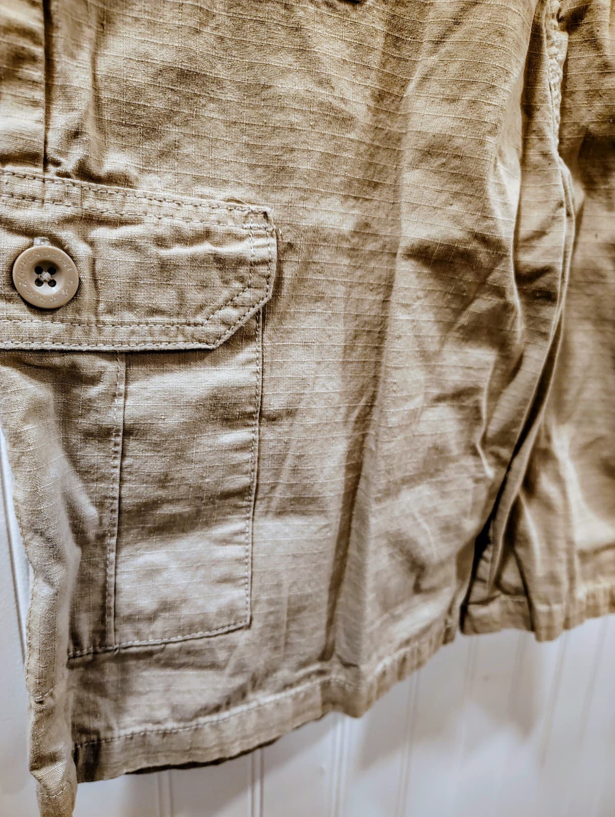 Copper Denim Cargo Shorts Beige Cotton Blend, Boys Size 12 - Thumbnail 5