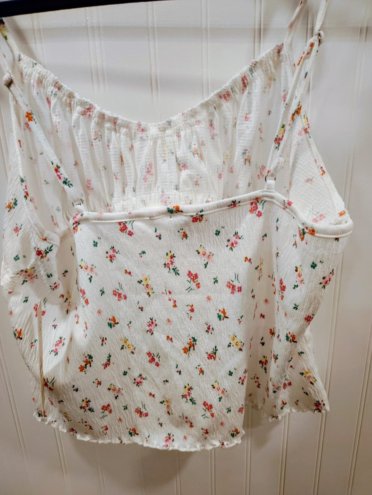 No Boundaries Women's White Floral Cami With Lace, NWT XL - Thumbnail 4