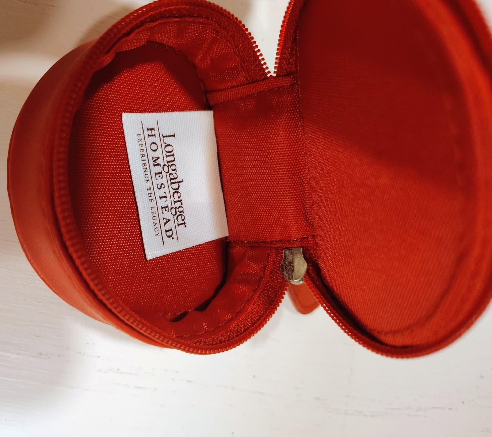 Longaberger Red Stripe Zippered Half Moon Change Purse - Thumbnail 5