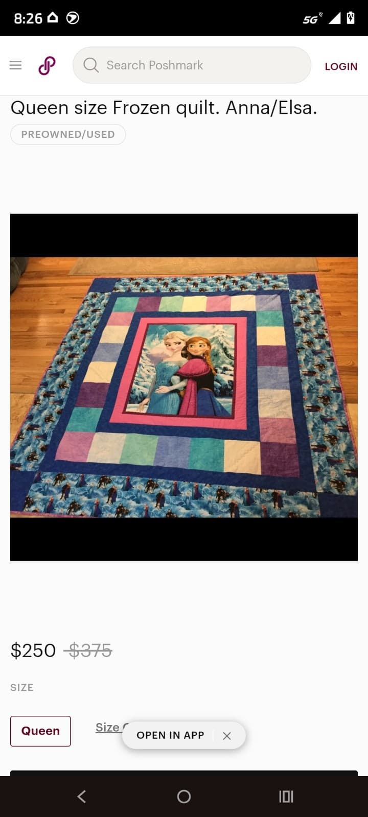 Handmade Disney Frozen quilt, Anna Elsa, 60 x 70 inches , EUC, 2014 - Thumbnail 16