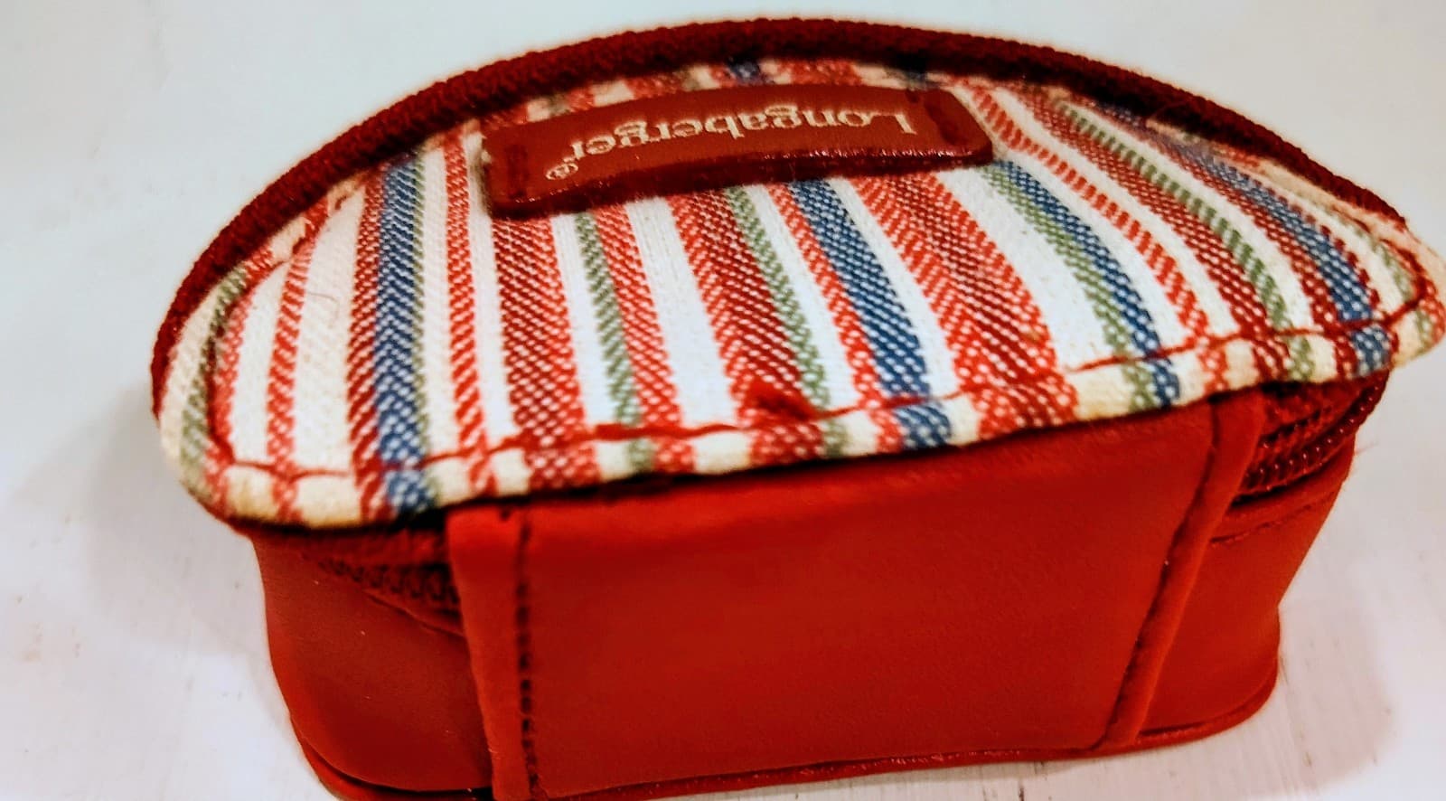 Longaberger Red Stripe Zippered Half Moon Change Purse - Thumbnail 3