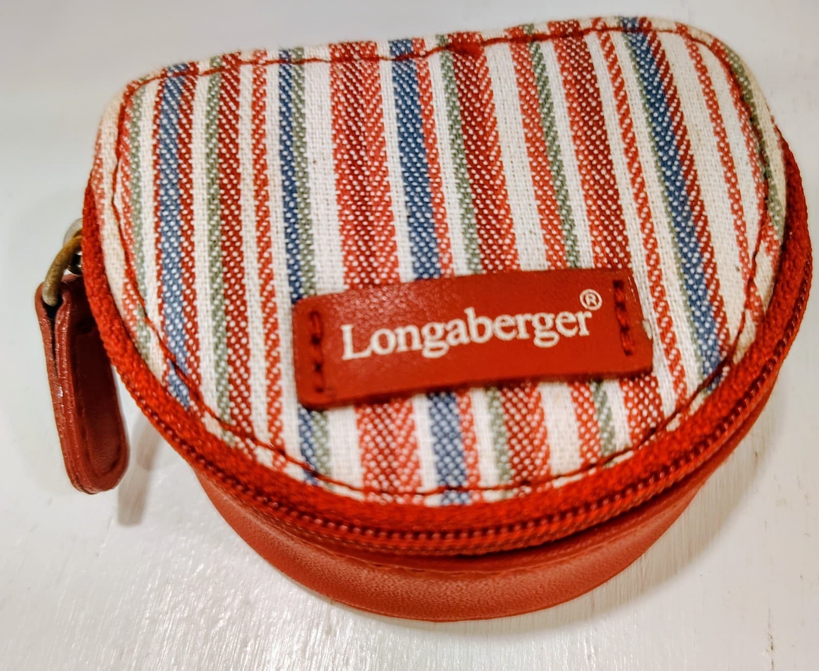 Longaberger Red Stripe Zippered Half Moon Change Purse - Thumbnail 9