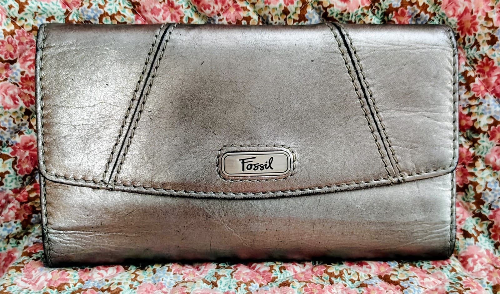 Fossil Silver Metallic Trifold Wallet - Thumbnail 10