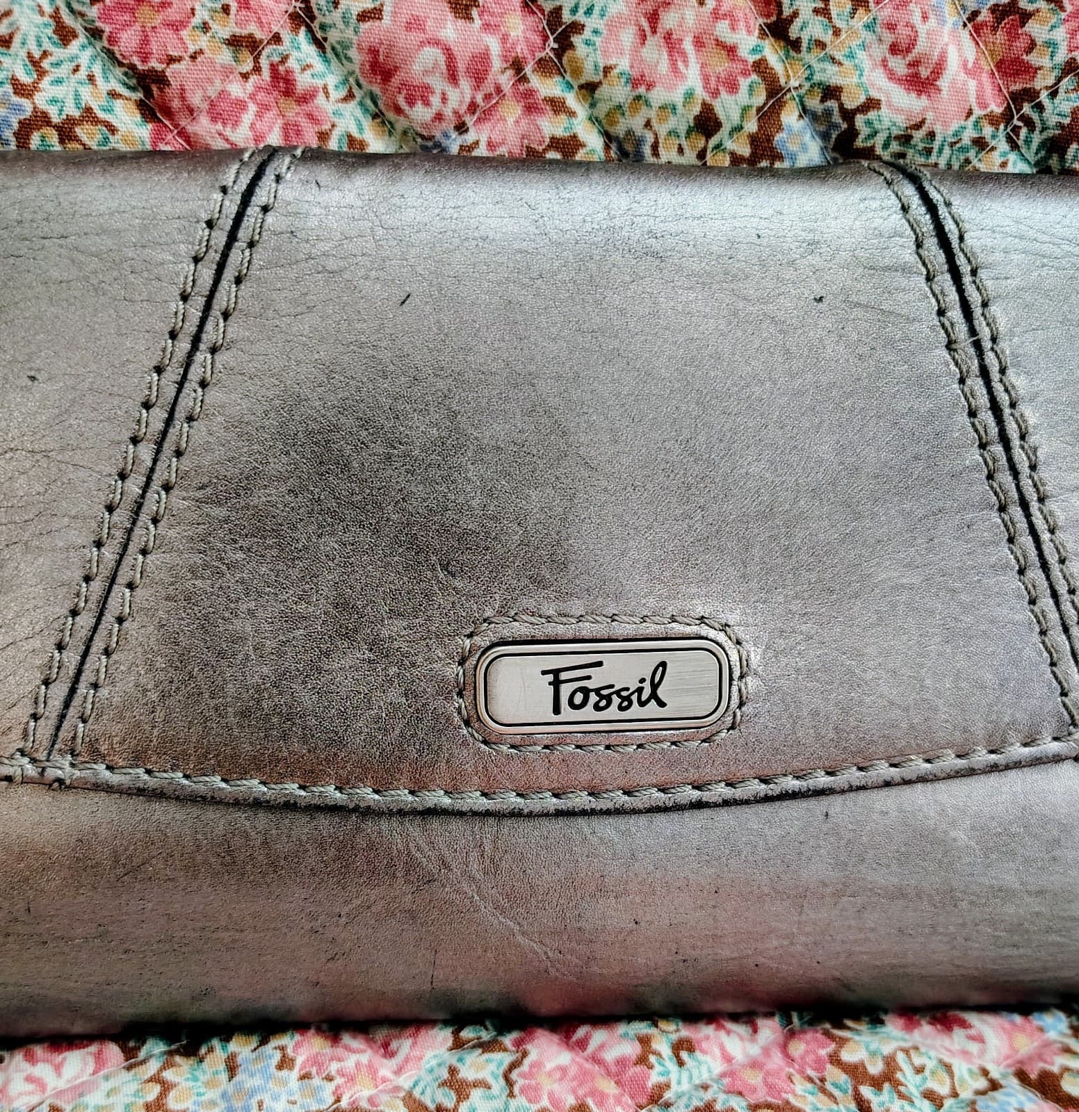 Fossil Silver Metallic Trifold Wallet - Thumbnail 11