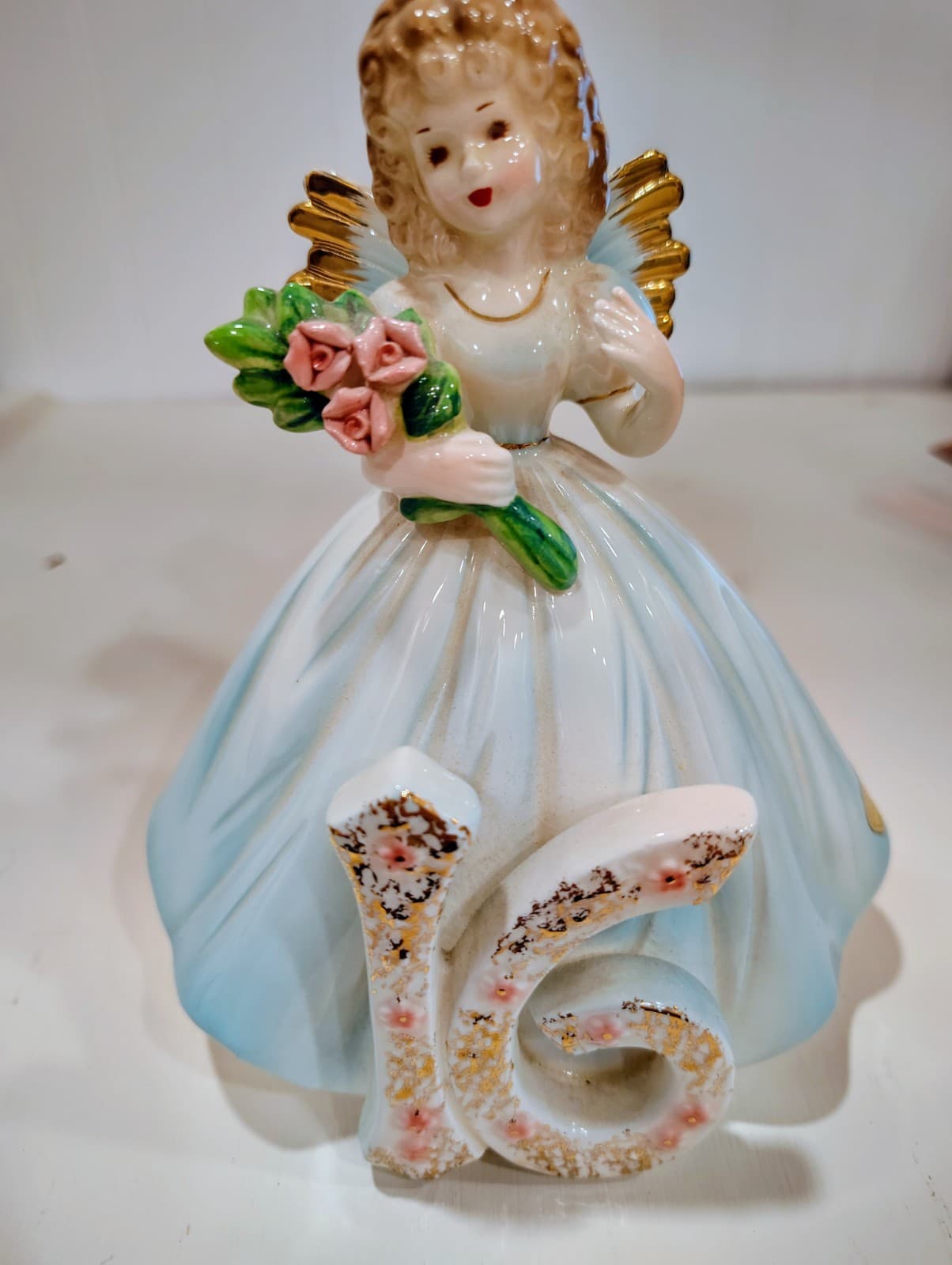 Vintage Josef Originals YEAR 16 Birthday Girl Angel Porcelain Figurine - Thumbnail 2