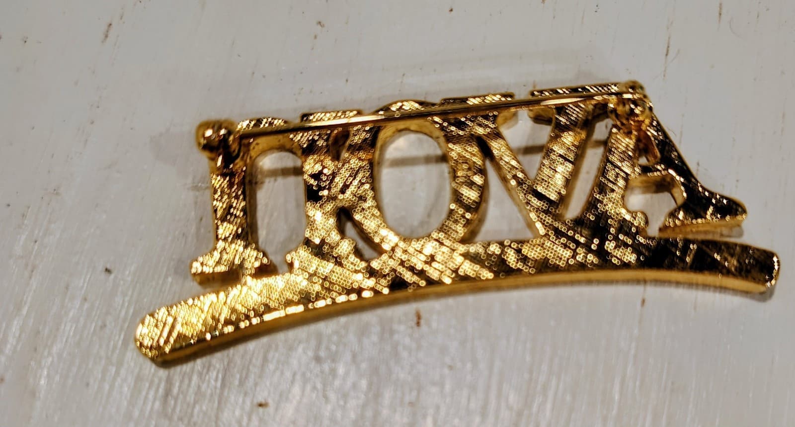 1990s Vintage Brooch Pin, Signed Avon, Red & White Rhinestones, Gold Tone - Thumbnail 2