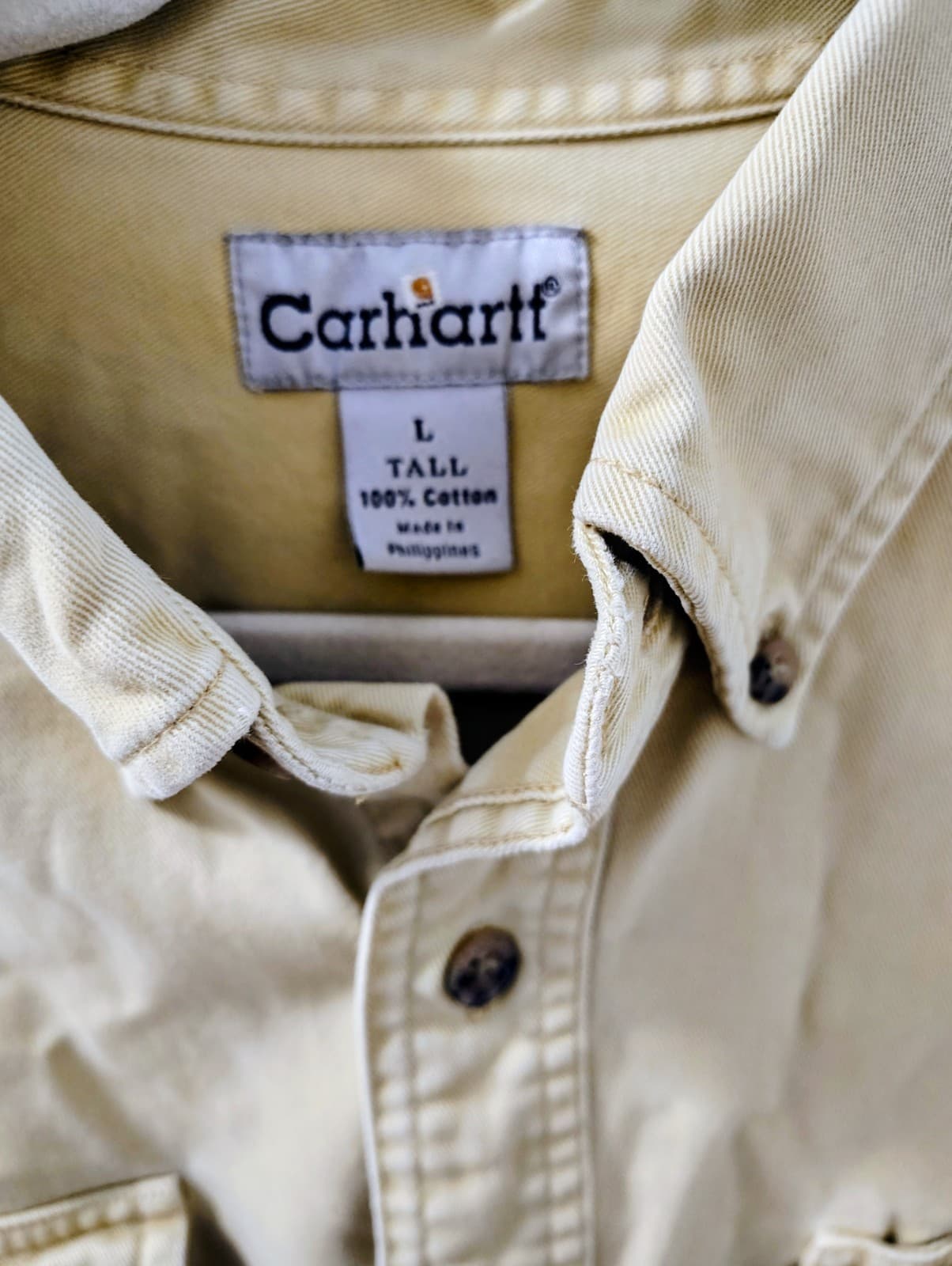 Carhartt Heavy Duty Construction Long Sleeve Shirt Beige - Thumbnail 5