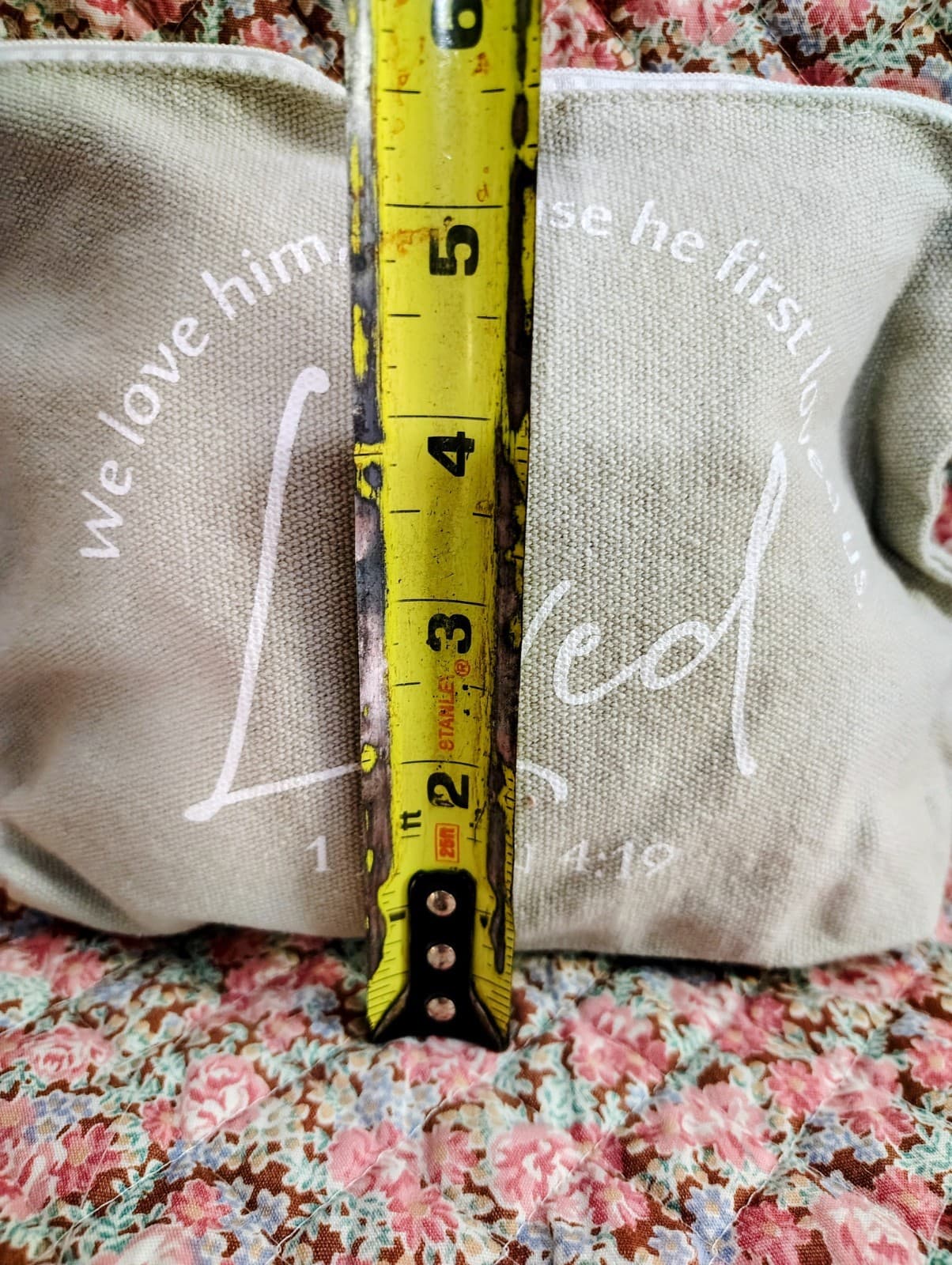 canvas Makeup bag, white script, Bible verse - Thumbnail 7