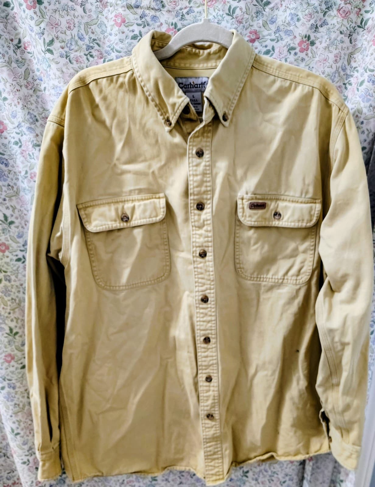 Carhartt Heavy Duty Construction Long Sleeve Shirt Beige